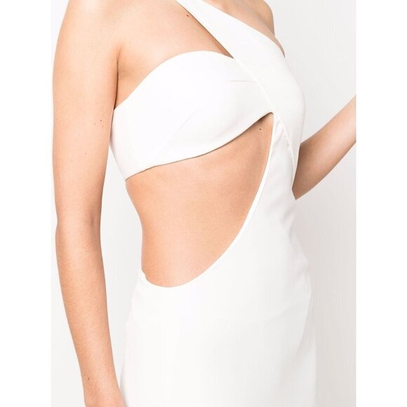 Monot Cut Out One Shoulder Maxi Dress in White New Womens Long Maxi Gown - Picture 12 of 17